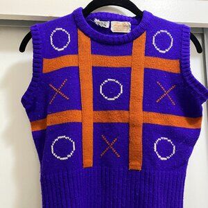 Vintage Tic-Tac-Toe Sweater Vest